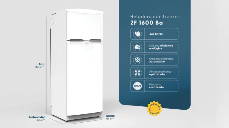 Heladera con freezer 2F 1600 Ba